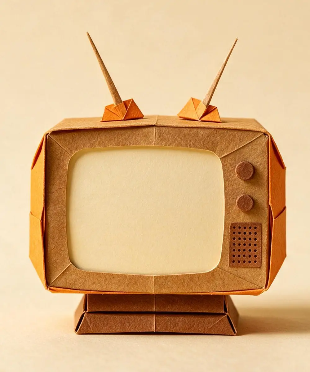 Televisão retrô de origami